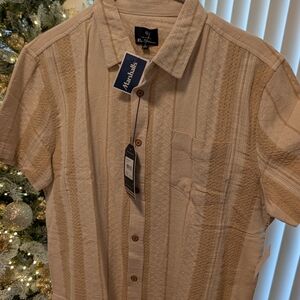 Men's Beige Short Sleeve Shirt
